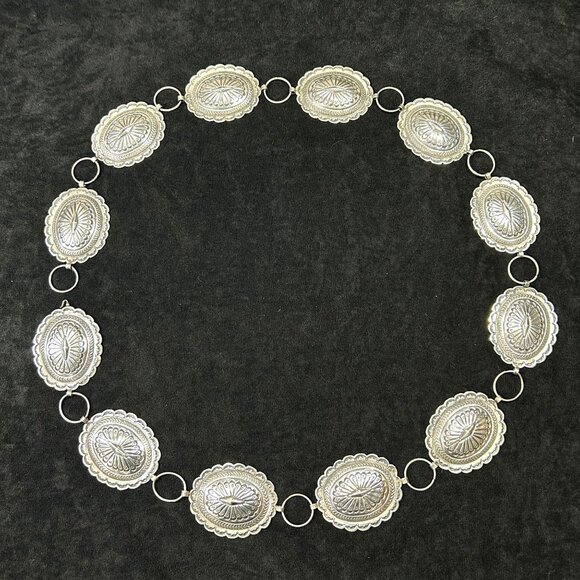 Navajo Silver 43.5" Concho Belt - 122" x 2.5" Conchos - 392.8g